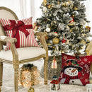 Ljojo Merry Christmas Red Stripes Joy Throw Pillow Cover Snow Gift Box