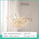 French Medieval Pink Shell Crystal Led Chandeliers Romantic Living Room Decor Pendant Lights