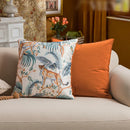 Ljojo Leopard Printed Velvet Cushion Cover 45x45cm Burnt Orange Knot Home Decor