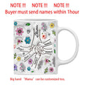 Ljojo 3D Effect Kids Names Mug with Flowers for Mother's Day Gifts