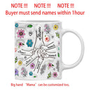 Ljojo 3D Effect Kids Names Mug with Flowers for Mother's Day Gifts