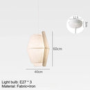 Ljojo Japanese Fabric LED Pendant Lights Wabi-sabi Simplicity Home Decoration Chandelier