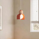 LED Pendant Lamp Orange White Resin Cord Adjustable for Bedroom Dining Room by Ljojo
