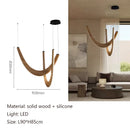 Wabi Sabi Solid Wood Chandelier Pendant Lamp for Living Dining Room by Ljojo