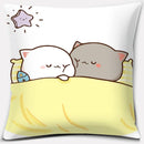 Cute Mocha Mochi Peach Cat Pillowcase for Sofa and Car Decor, Home by Ljojo, 45x45cm