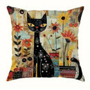 Colorful Cats & Flowers Printed Pillow Covers by Ljojo - Sofa, Bedroom, Car Pillow Cover