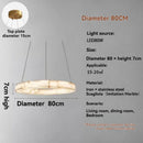 Faux Marble Round Pendant Light Modern Resin Hanging Lamp for Living Dining Study Room