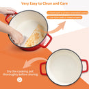 Ljojo 5L Cast Iron Dutch Oven with Enamelled Casserole, 23cm - 3 Color Options