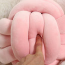 Cream White Art Deco Striped Knot Pillow - Handmade Soft Modern Cozy Decor for Home & Sofa.rm Ljojo