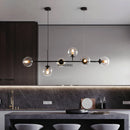 Ljojo Long Chandelier Glass Shades E27 Suspension Lighting for Dining Room Decor