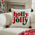 Ljojo Merry Christmas Letter Embroidery Pillow Cover 45x45cm