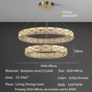 Nordic Style Crystal Chandelier Pendant Ceiling Lamp - Luxurious LED Lighting by Ljojo