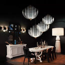 Metal Birdcage LED Pendant Lamp Minimalist Chandelier for Restaurant Bedroom Living Room Glass Pendant Light - Ljojo