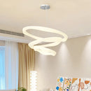 Modern Chandelier Smart LED Ceiling Lights | Creative White Ring for Living Room by Ljojo