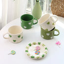 Ljojo 10oz Heart Pattern Ceramic Coffee Mug with Handle, Unique Design, Lovely Gift