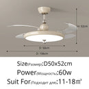 LED Ceiling Fan Light Fixture Quiet Motor European Style Living Room Decoration Ljojo