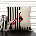 Ljojo Linen Cushion Cover in Black and White for Chic Home Decor
