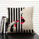 Ljojo Linen Cushion Cover in Black and White for Chic Home Decor