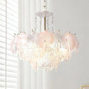 French Pink Glass Pendant Light Romantic Bedroom Decor by Ljojo: LED Indoor Lighting Gradient E14 Suspend Lamp