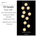 Modern Glass Ball Ceiling Chandelier Dimmable for Staircase Living Room by Ljojo