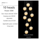 Modern Glass Ball Ceiling Chandelier Dimmable for Staircase Living Room by Ljojo