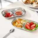 Ljojo Kids Stainless Steel Divided Food Plate with Cute Pattern