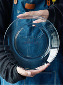 Ljojo 10" Tempered Glass Microwave Plate - Heat-Resistant Fruit Salad Dish