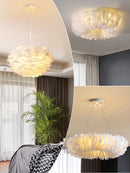 LED Feather Chandelier Pendant Light Modern Living Room Wedding Decor Luster by Ljojo