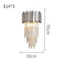 Ljojo Luxury Crystal LED Wall Light Gold Stainless Steel Bedroom Home Decor