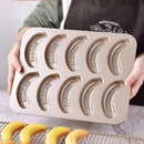 Ljojo 10-Hole Carbon Cake Baking Pan Non-Stick Muffin Mold Bakeware Tools