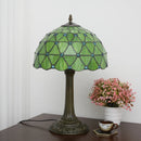 Green Christmas Table Lamp Stained Glass Bedside 12 Inches Desk Reading Light for Home Office by Ljojo.