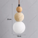 Ljojo Japanese Style Yellow Travertine Pendant Lights | Nature Stone Hanging Lamps for Bedroom Kitchen