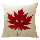 Ljojo Maple Leaf Print Linen Pillowcase for Home Decor and Sofa Comfort