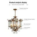 American Retro Style Dining Room Chandelier French Candle Crystal Pendant Lights LED Lighting Ljojo
