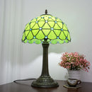 Green Christmas Table Lamp Stained Glass Bedside 12 Inches Desk Reading Light for Home Office by Ljojo.
