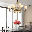 Ljojo Luxury All Copper Jade Chandelier for Living Room Restaurant Villa Hall