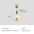Ljojo Retro Silk Dining Room Pendant Lights in Medieval Wabi-Sabi Style