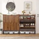 Ljojo™ Farmhouse Shoe Storage Cabinet with 2 Flip Drawers