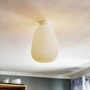Ljojo Milky White Glass Whorls Cocoon Ceiling Light: Kitchen Dining Room Study Bedroom Decor