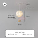 Hot Air Balloon Chandelier LED Children's Room Lamps - Handmade Rattan Fabric - Ljojo