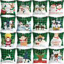 Cute Santa Claus Snowman Print Pillowcase for Ljojo Christmas Party Decor