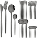 Ljojo 24-Piece Stainless Steel Cutlery Set with Forks, Knives, and Spoons