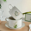 Ljojo Lily of The Valley Ceramic Coffee Cup Saucer Set Luxury Tea Mocha Milk Cup