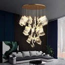 Ljojo Luxury Acrylic Leaf LED Chandelier Dimmable Pendant Light