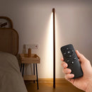 Long Black Walnut Ash Stay Against Wall Floor Lamp LED Atmosphere Bedroom Living Room Ljojo