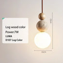 Yellow Travertine Stone Pendant Light LED Hanging Lamp for Kitchen Island by Ljojo