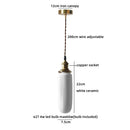 Ljojo Luxury Ceramic LED Pendant Lamp in Antique Brass Iron Finish