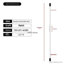 Ljojo LED Floor Lamp Acrylic Long Line Light Black Modern Minimalism Bedroom Decor