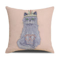 Funny Cats Print Pillow Case for Home Decor by Ljojo: 45x45cm Linen Cover