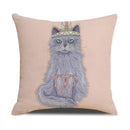 Funny Cats Print Pillow Case for Home Decor by Ljojo: 45x45cm Linen Cover
